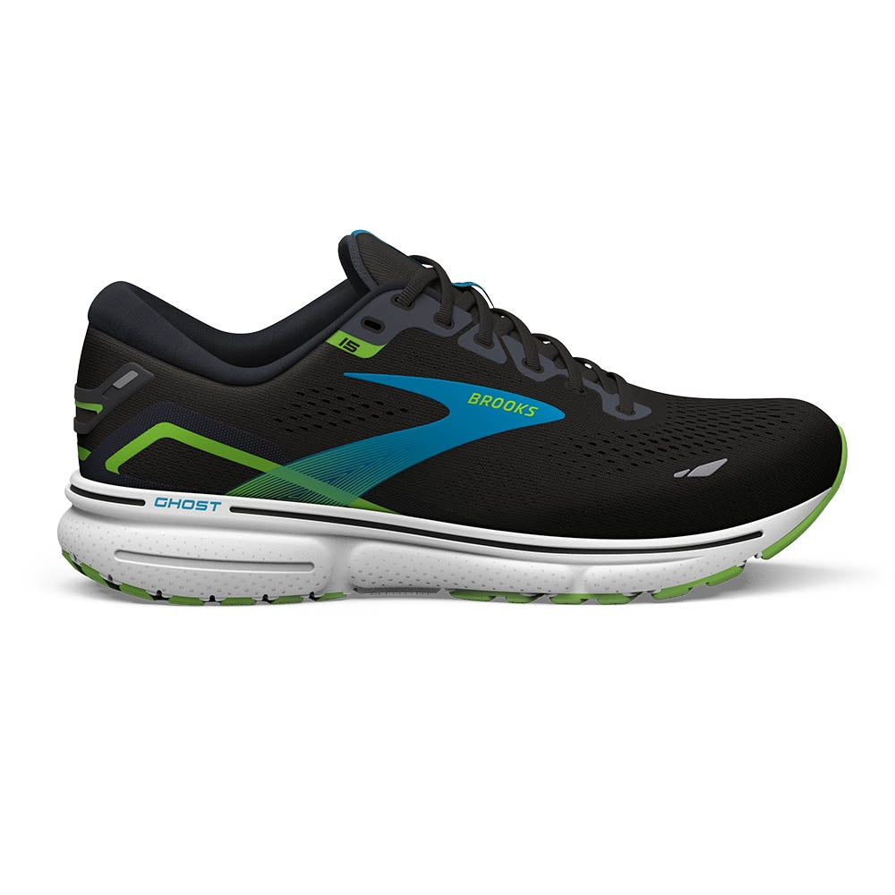 BROOKS GHOST 15 MENS BLACK BLACK EBONY