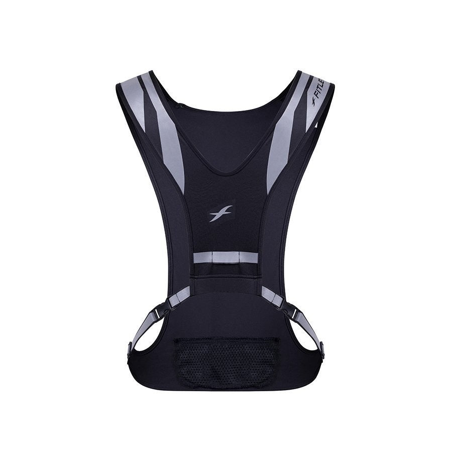 Glo Reflective Safety Vest - Black/Silver - One Size - RunActive