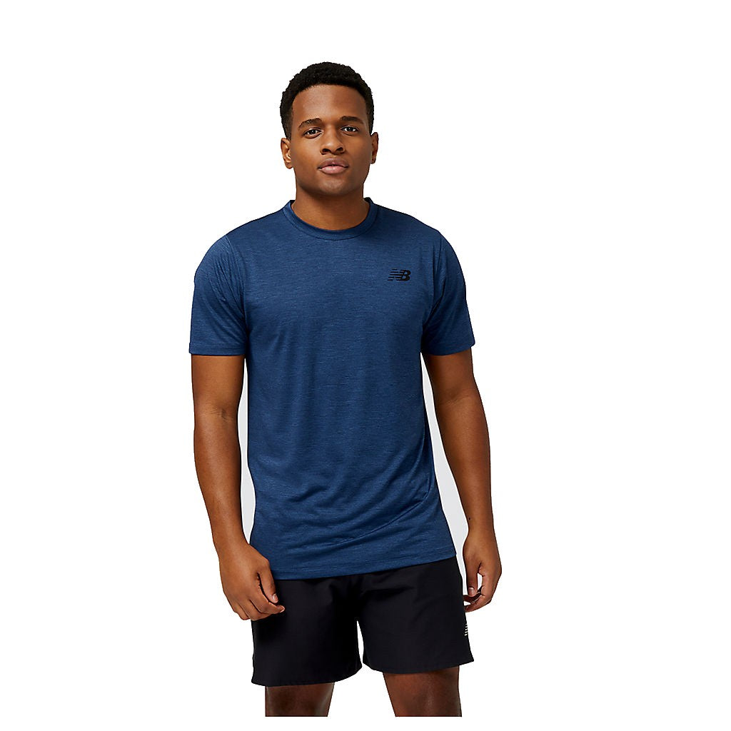 New Balance Tenacity T-Shirt ( Mens) - Navy/Heather