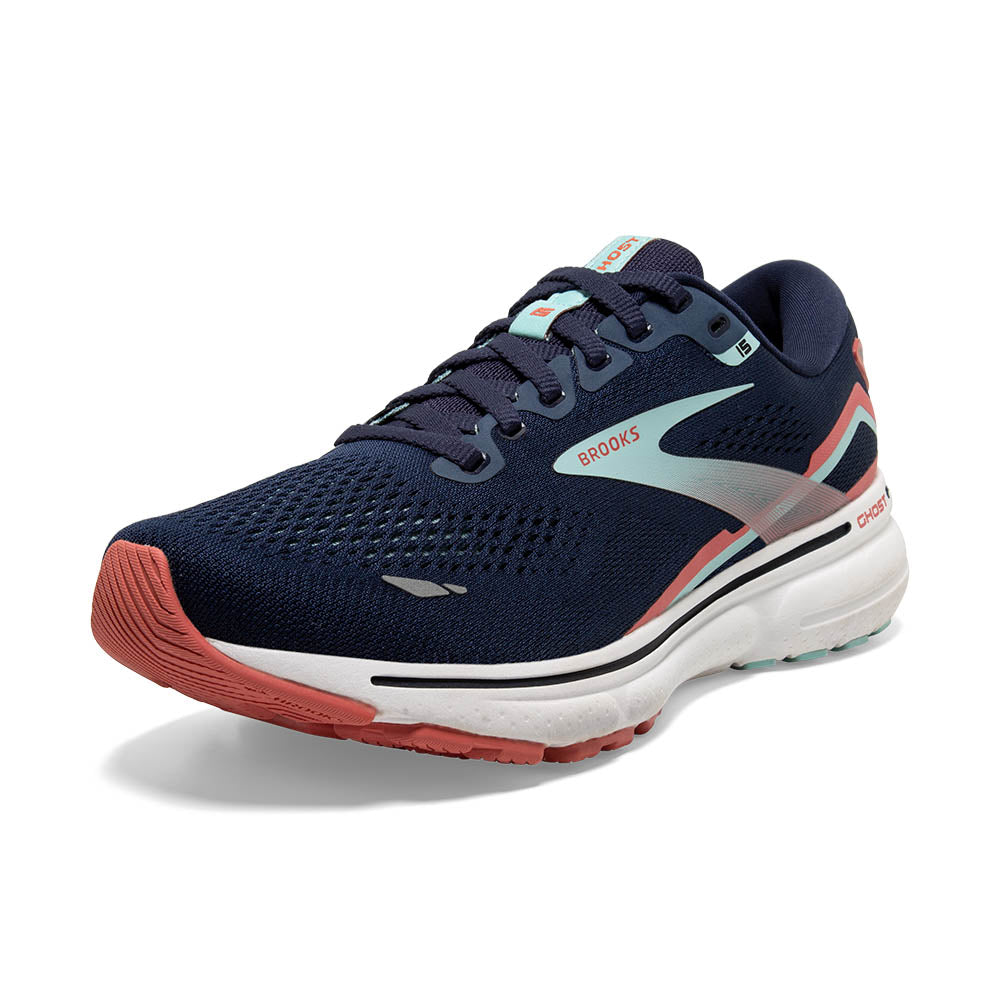 Brooks Ghost 15 (Womens) - Peacoat/Canal Blue/Rose