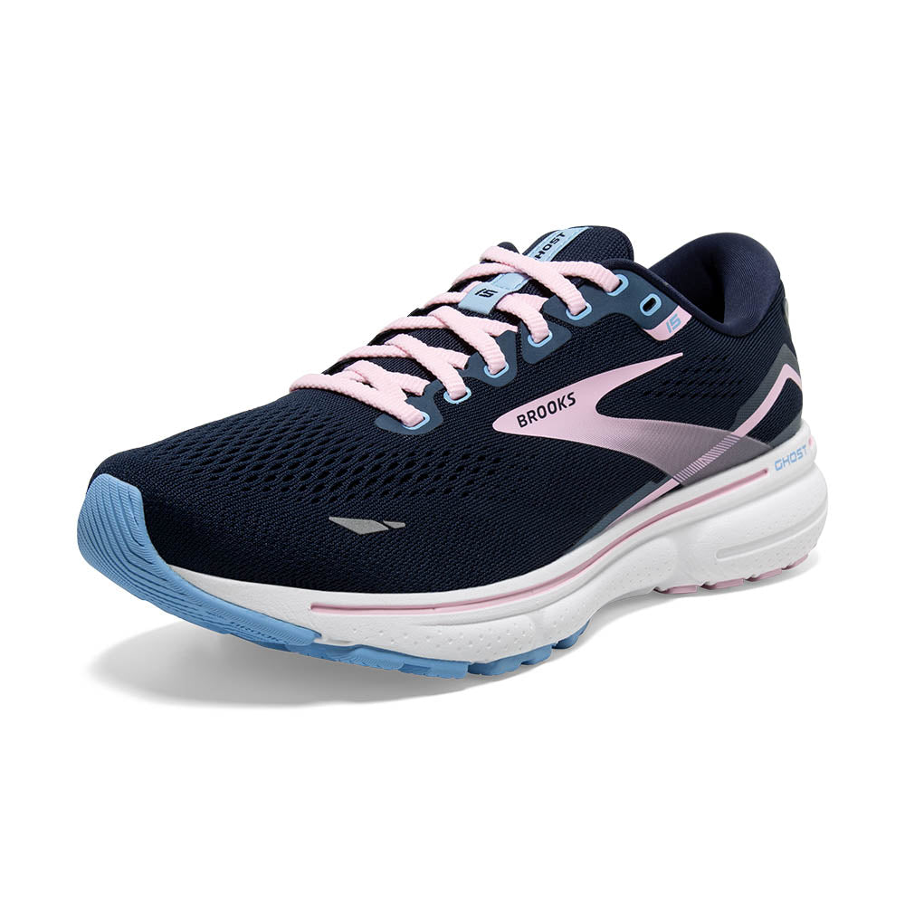 Brooks Ghost 15 (Womens) - Peacoat/Pink/Open Air