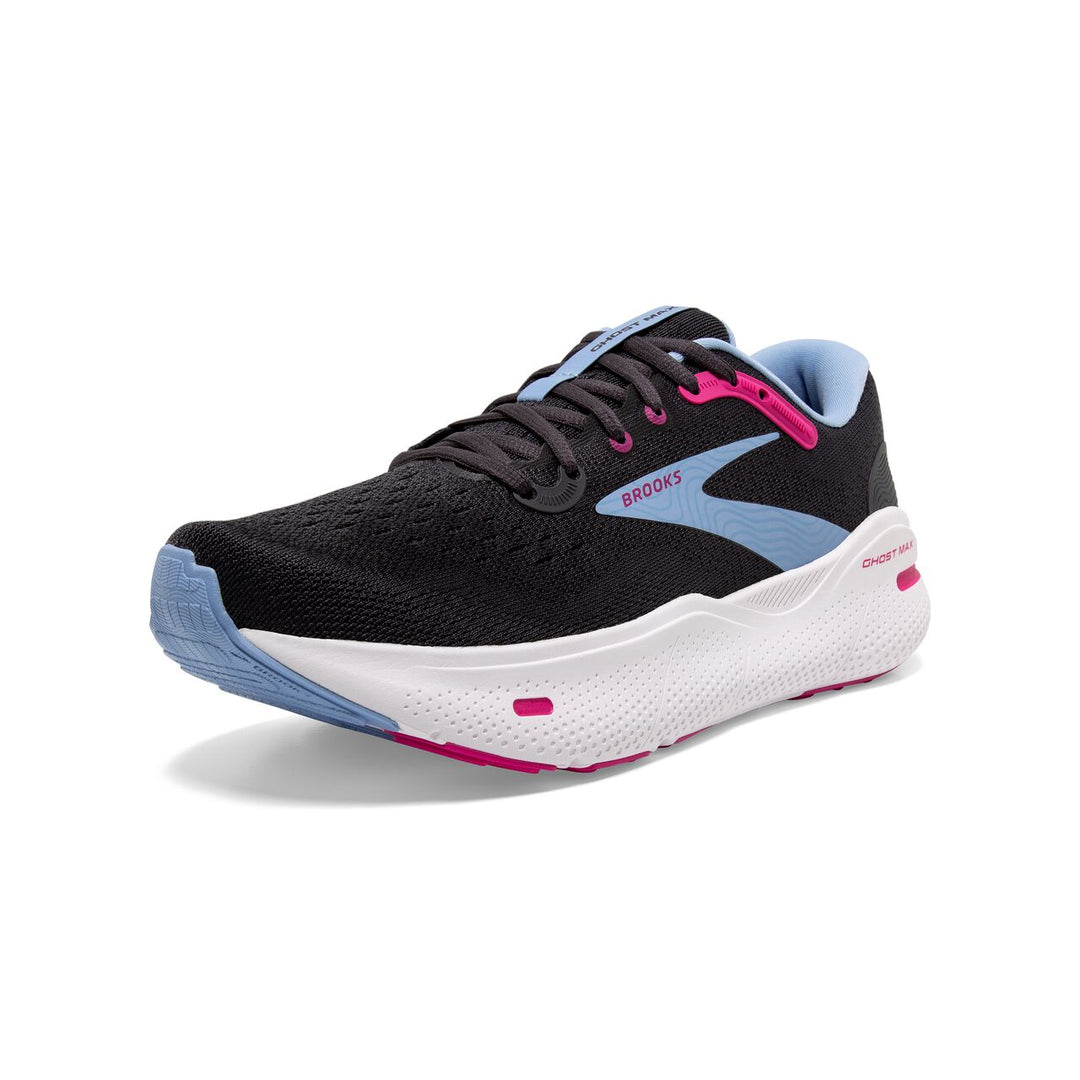 Brooks Ghost Max (Womens) - Ebony/Open Air/Lilac Rose