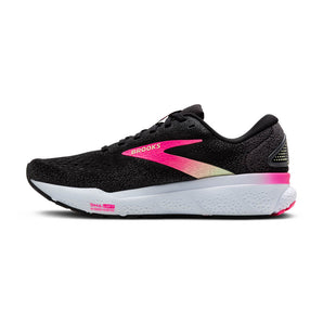 Brooks Ghost 16 (Womens) - Black/Pink/Yellow