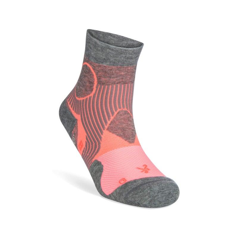 Balega Support Quarter Running Socks - Sherbert Pink/Mid Grey