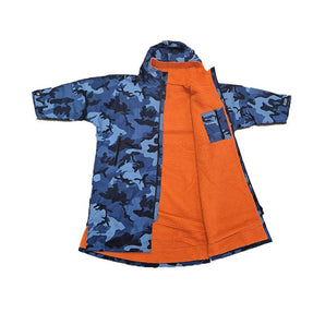 Dryrobe Advance Kids Long Sleeve- Blue Camo/Orange