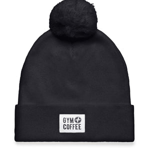 Gym+Coffee Knit Bobble Beanie - Black