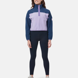 Gym + Coffee Half Zip Crop Polar Fleece (Womens) - Lilac