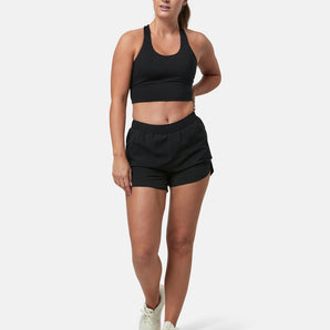 Gym+Coffee Workout Shorts (Womens) - Black