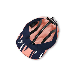 Vaga Feather Racing Cap - Peach/Navy Blue