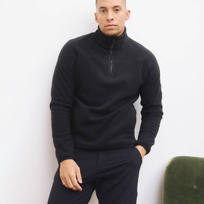 Gym+Coffee Half Zip Polar Fleece (Unisex) - Grey Marl