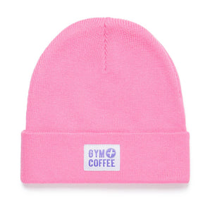 Gym+Coffee Knit Beanie - Bright Pink