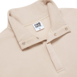 “Gym+Coffee Snap Collar Sierra Sweatshirt (Unisex) - Rich Taupe