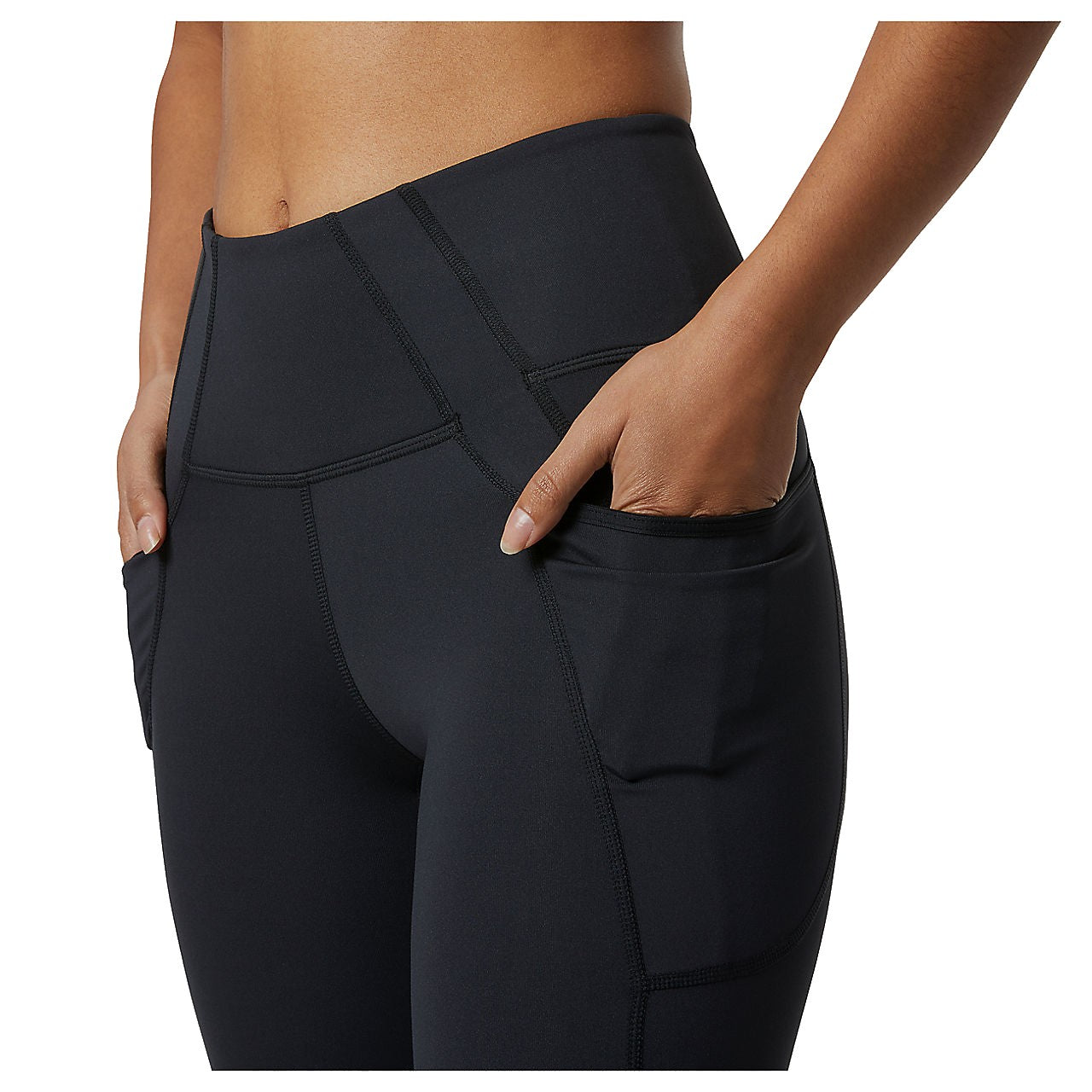 New Balance Shape Shield 7/8 high rise pocket leggings in black