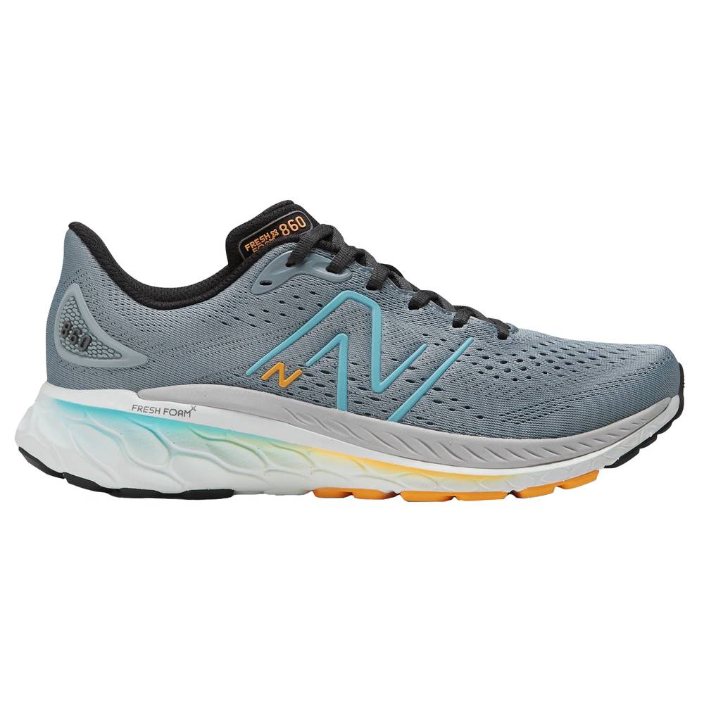 New Balance 860 v13  (Mens) - Steel with summer aqua and hot marigold