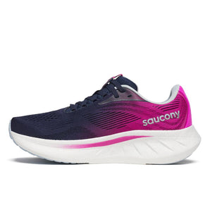 Saucony Ride 18 (Womens) - Navy/Fuchsia