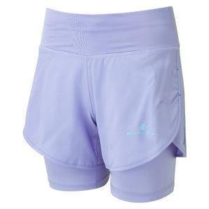 Ronhill Tech 4.5" Twin Short (Womens) - Periwinkle/Aquamint