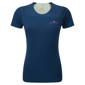 Ronhill Tech Race Short Sleeve Tee (Womens) - Dark Navy/Honeydew