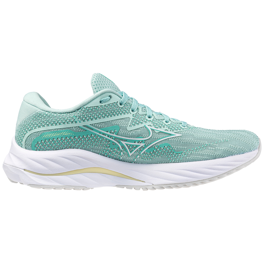 Mizuno Wave Rider 27 (Womens) - Eggshell Blue/White/Anise Flow ...