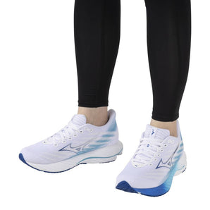 Mizuno Wave Rider 28 (Womens) - White/River Blue