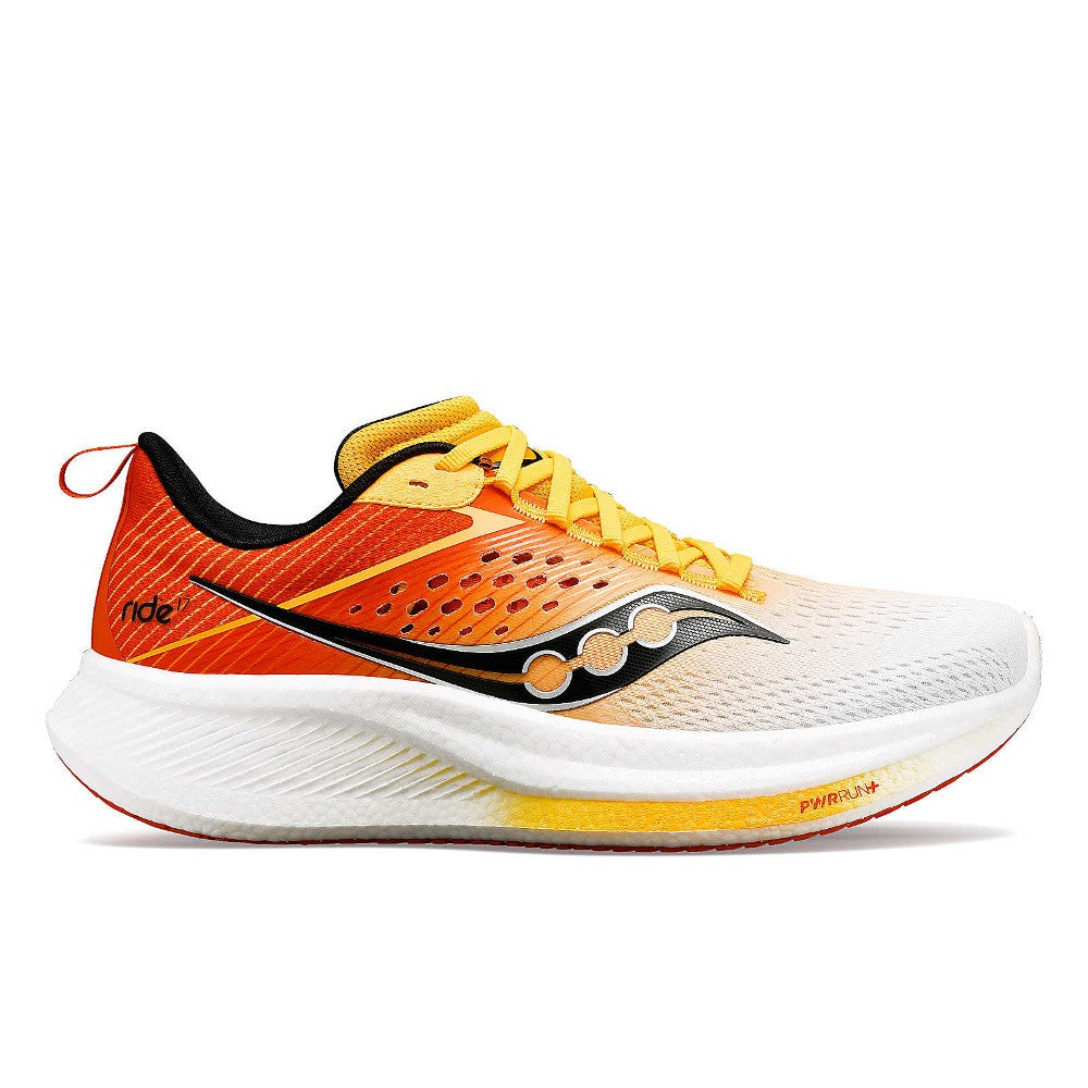 Saucony Ride 17 (Mens) - White/Vizi Gold