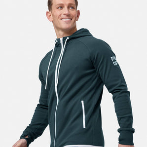 Gym+Coffee Chill Zip Hoodie (Mens) - Moss Green