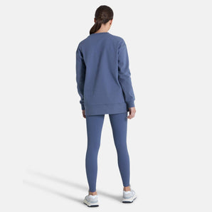 Gym+Coffee Chill Longline Crew (Womens) - Thunder Blue