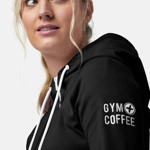 Gym+Coffee Chill Zip Hoodie (Womens) - Black