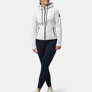 Gym+Coffee Chill Zip Hoodie (Womens) - Ultra White