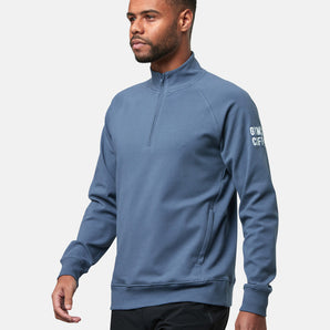 Gym+Coffee Chill Half Zip (Mens) - Thunder Blue