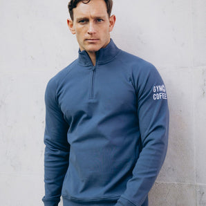 Gym+Coffee Chill Half Zip (Mens) - Thunder Blue