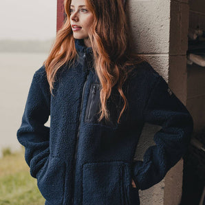 Gym+Coffee Industry Fleece Jacket (Womens) - Navy