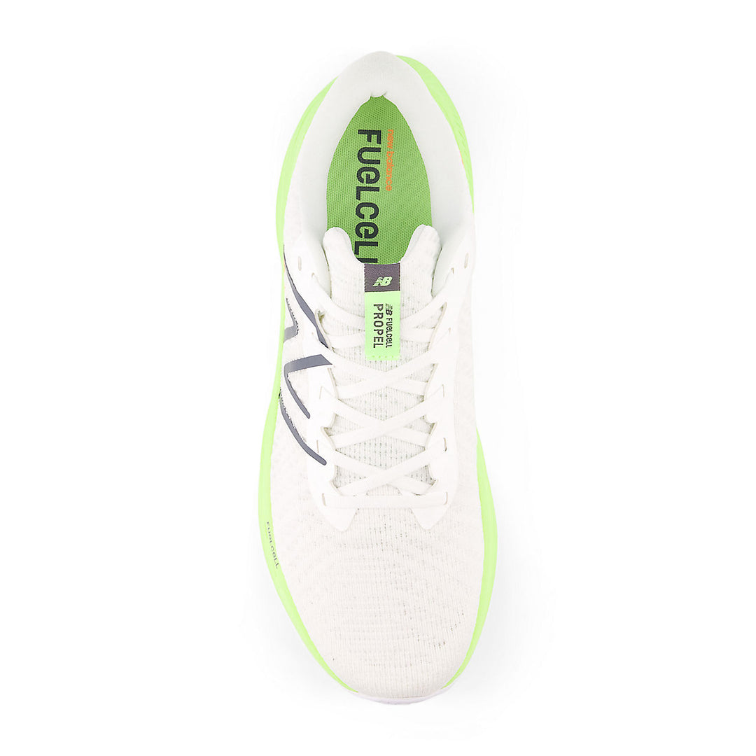 New Balance FuelCell Propel v4 (Mens) - White with bleached lime glo and graphite