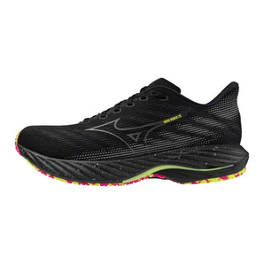 Mizuno Wave Rider 28 (Unisex) - Black/Silver/Sunny Lime