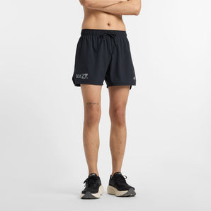 New Balance Race Short 5 Inch LM2025 (Mens) - Black