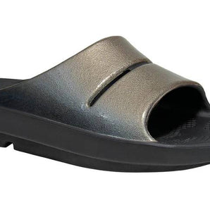 Oofos Ooahh  Luxe Slide Sandal (Womens) - Black/Latte