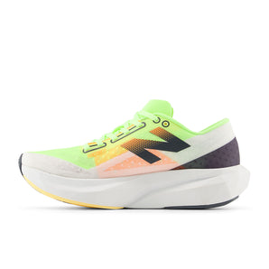 New Balance FuelCell Rebel v4 (Womens) - White/Bleached Lime Glo/Hot Mango