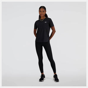 New Balance Athletic Tee (Womens) - Black/Heather