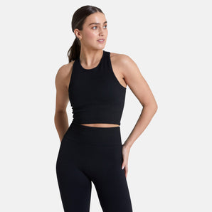 Gym+Coffee Essential Knit Long Line Bra - Black