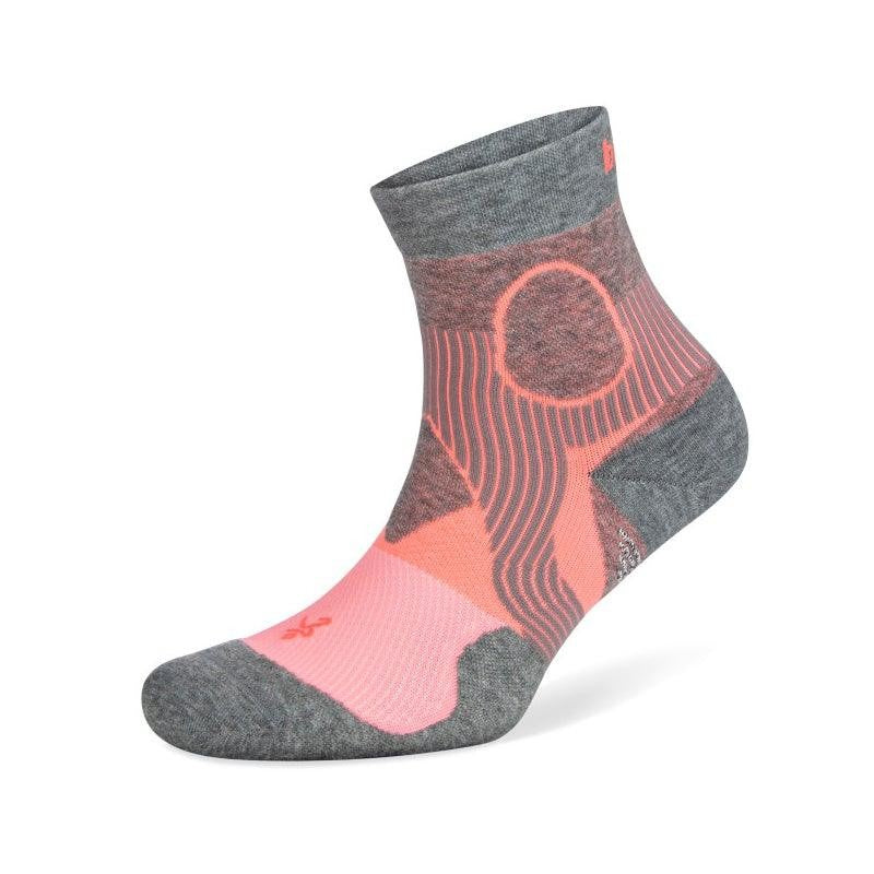 Balega Support Quarter Running Socks - Sherbert Pink/Mid Grey