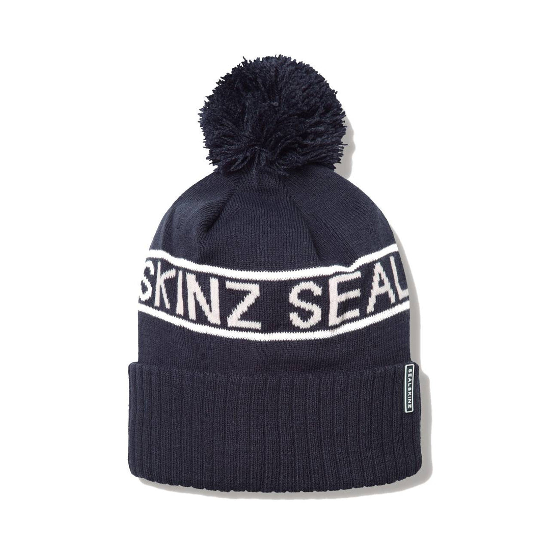 Sealskinz Waterproof Cold Weather Icon Bobble Hat - Navy/Cream