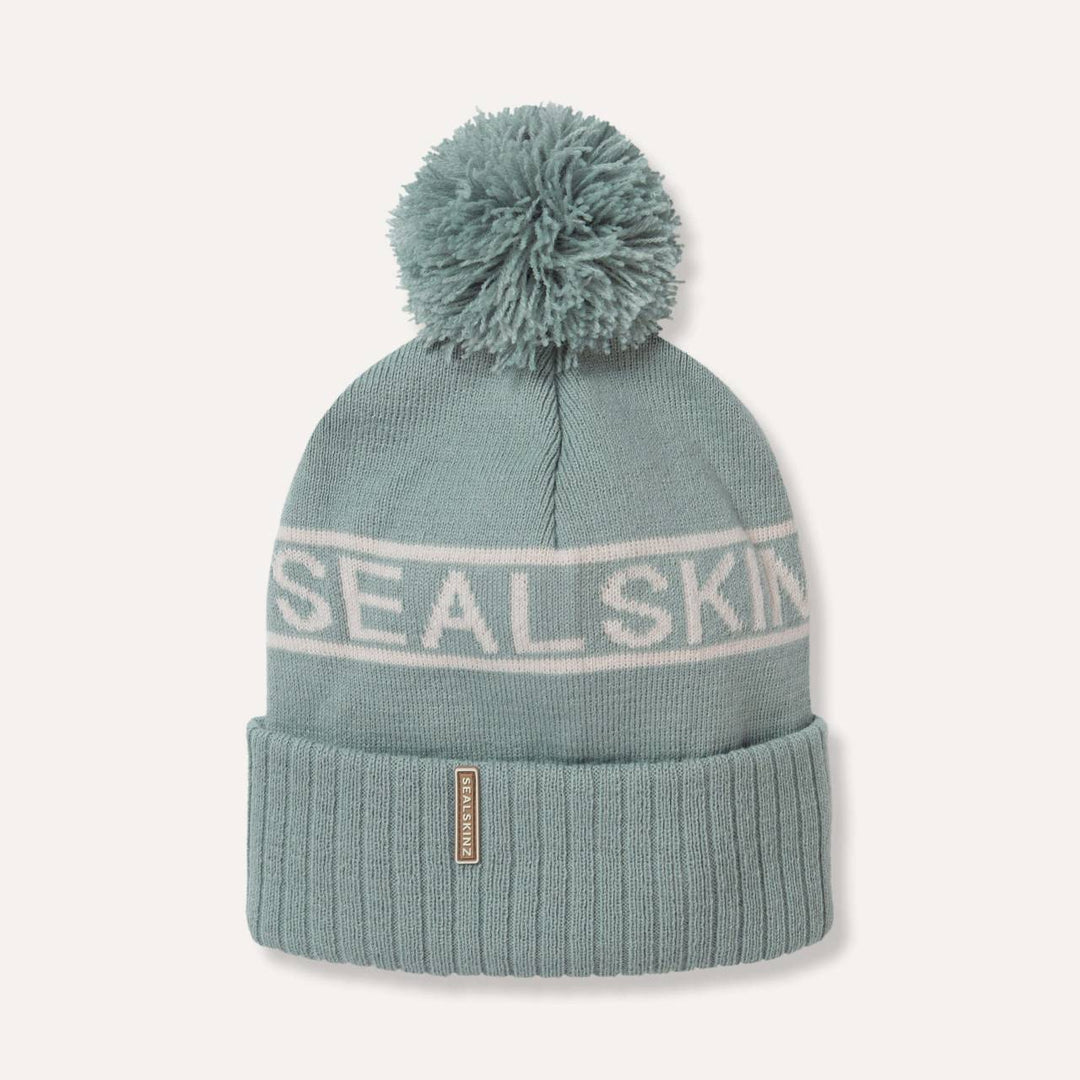 Sealskinz Waterproof Cold Weather Icon Bobble Hat -Light Blue/Cream