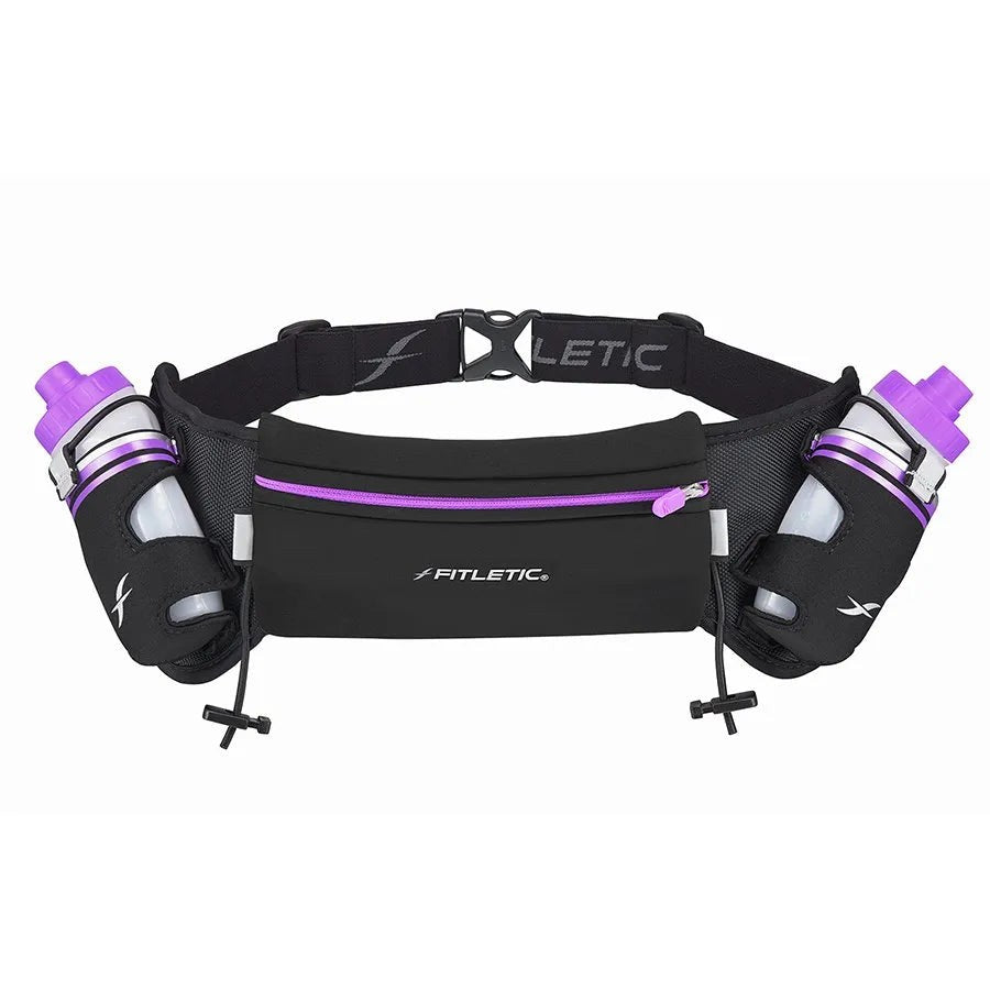 Hydra 16 Hydration Belt  - Black/Purple Zip - RunActive