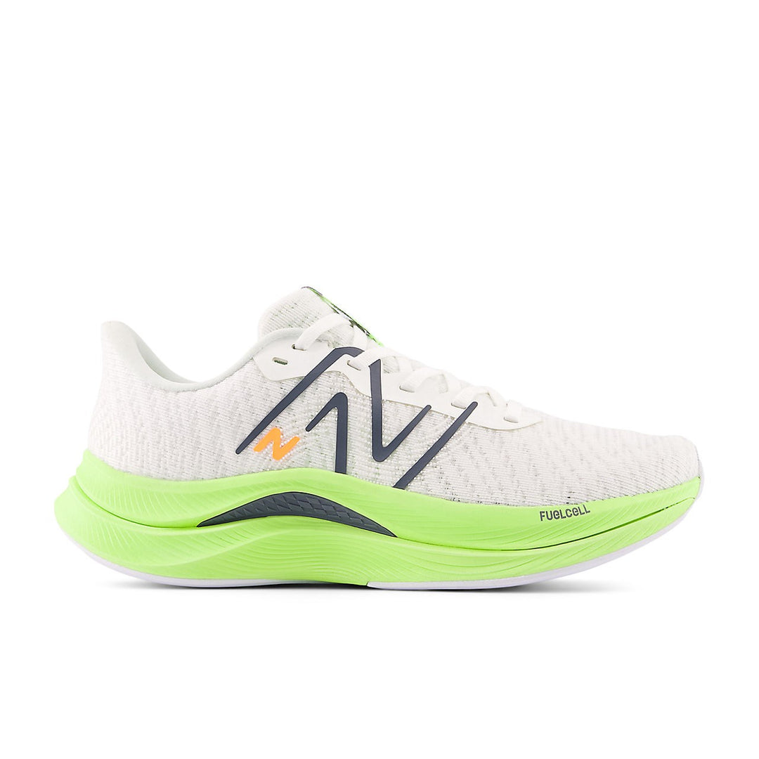 New Balance FuelCell Propel v4 (Womens) - White with bleached lime glo and graphite