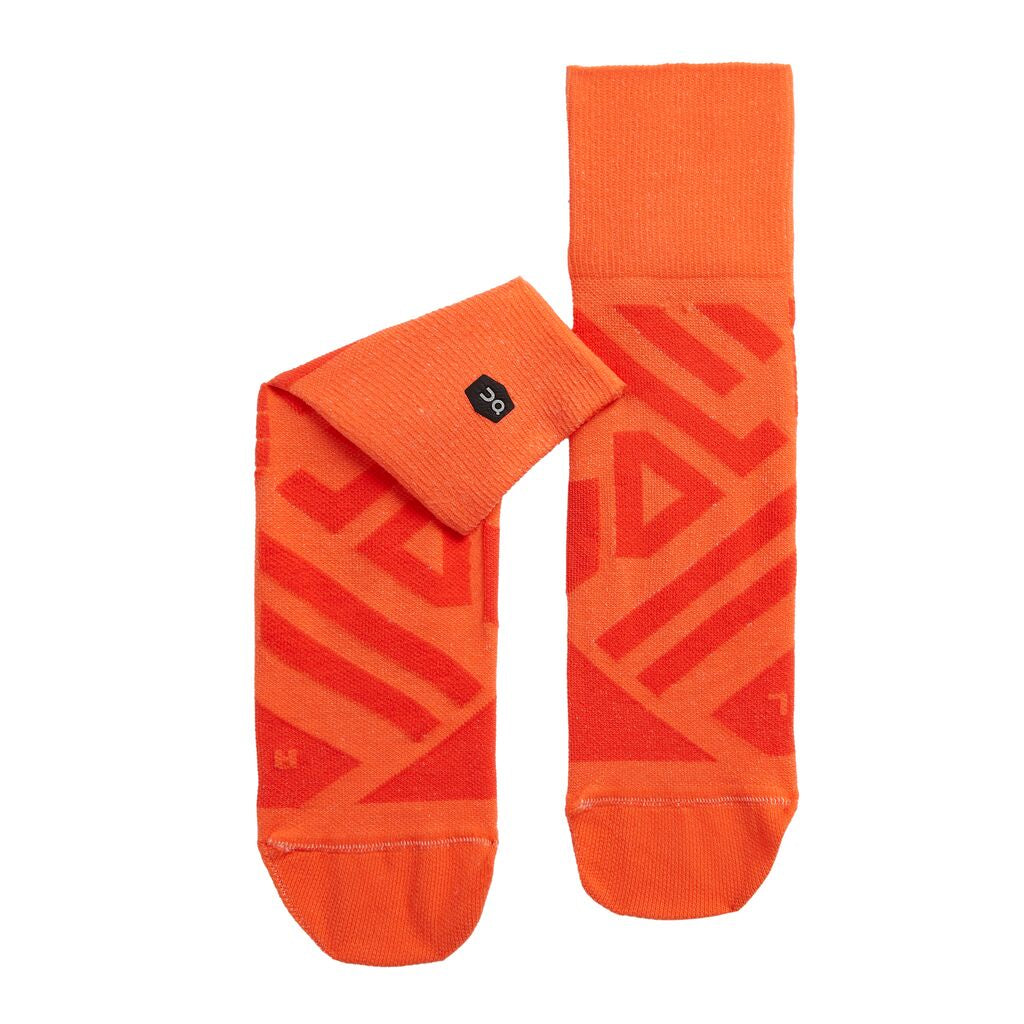 On Running Performance Mid Sock (Mens) - Flame/Spice