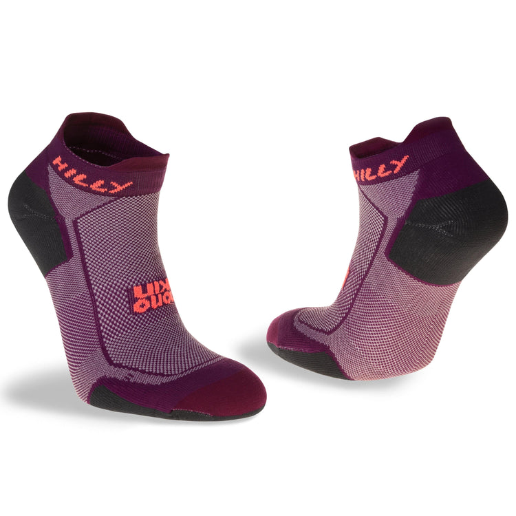 Hilly Women's Active Socklet Minimum Cushioning - Grape Juice/Charcoal