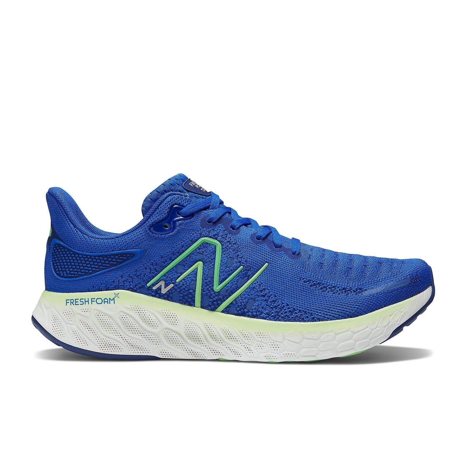 New Balance Fresh Foam X 1080 V12 (Men's) - Blue with Green Apple and Vibrant Spring