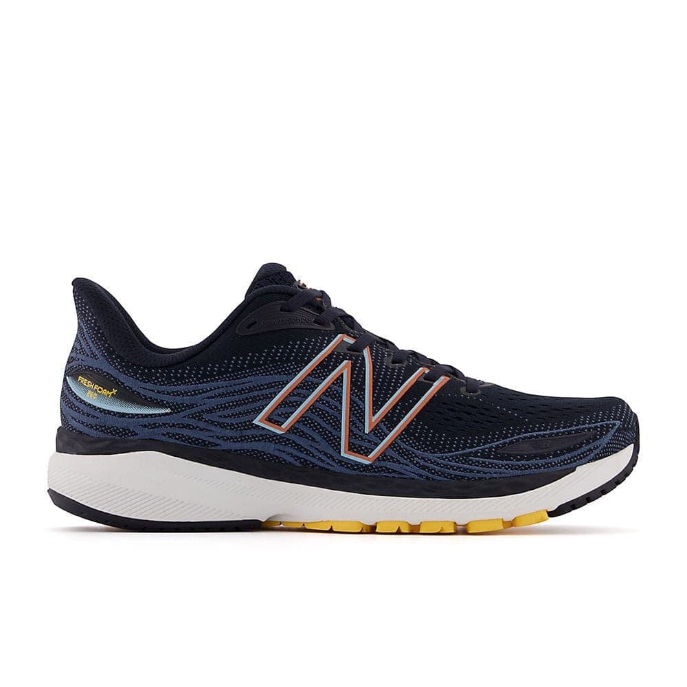 New Balance Fresh Foam X 860 v12 Wide (Men's) - Eclipse with spring tide and vibrant orange