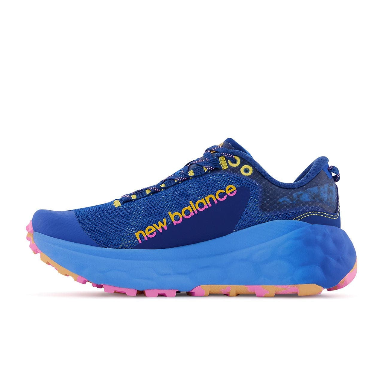 New Balance Fresh Foam X More Trail v2 (Women's) - Blue with vibrant apricot and vibrant pink