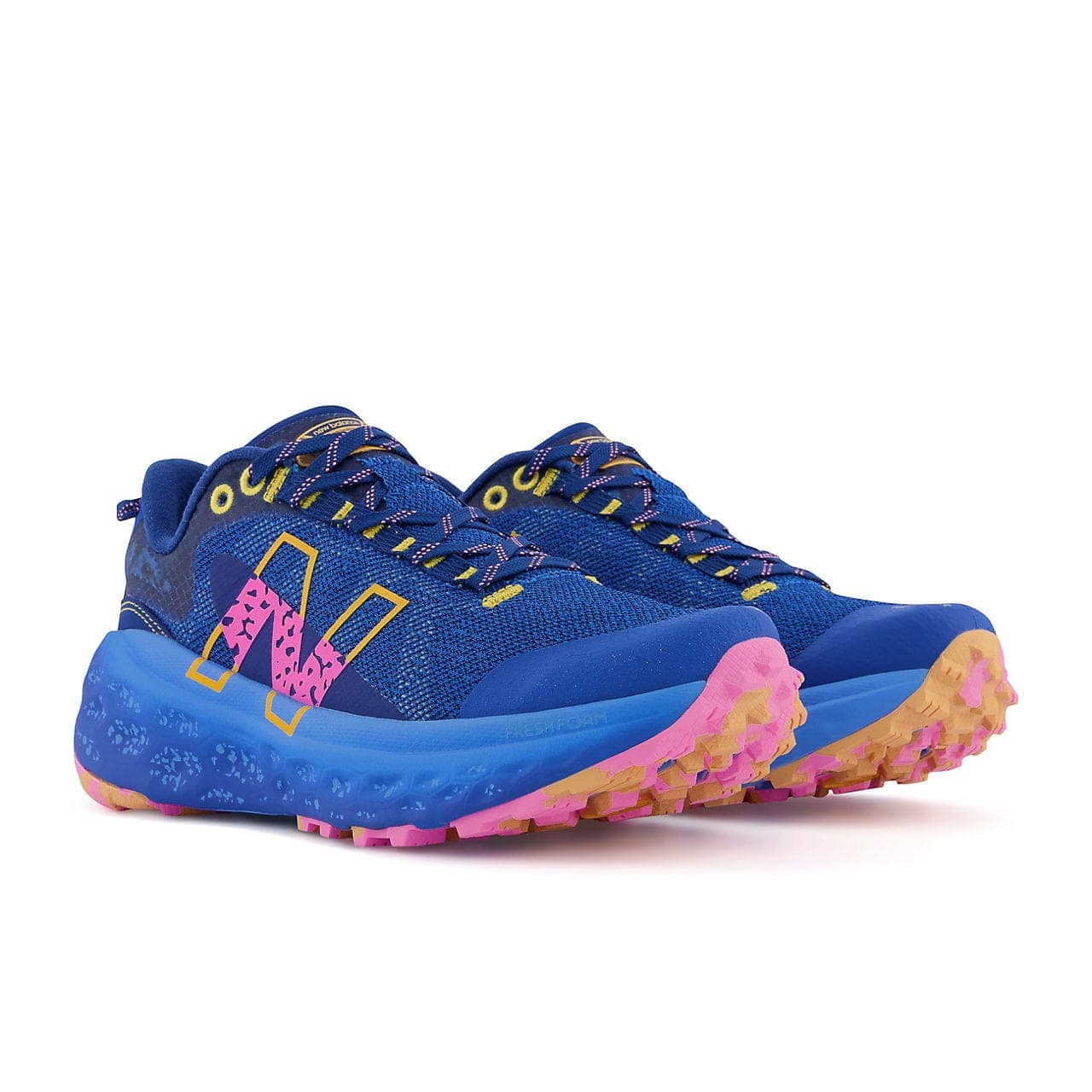 New Balance Fresh Foam X More Trail v2 (Women's) - Blue with vibrant apricot and vibrant pink