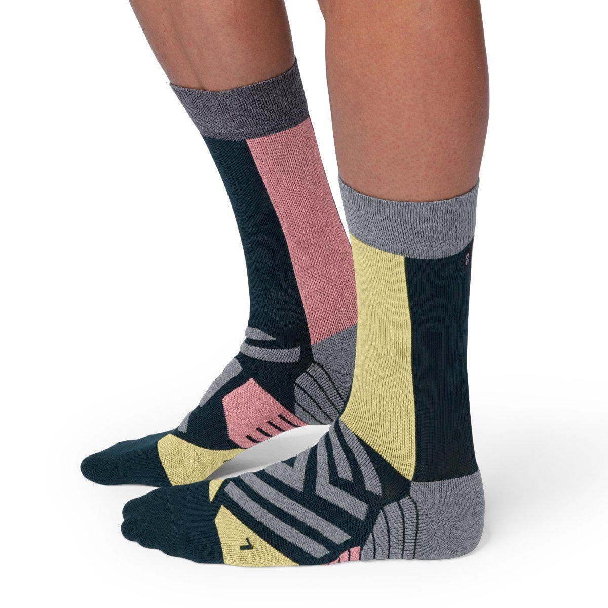 High Sock (Men's) - Navy/Dustrose-On Running-RunActive